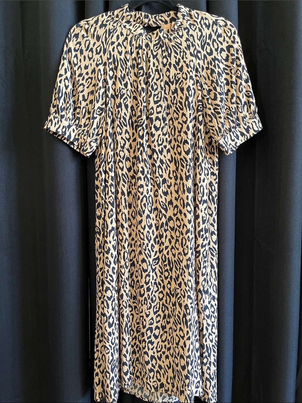 Anthropologie animal print a line dress